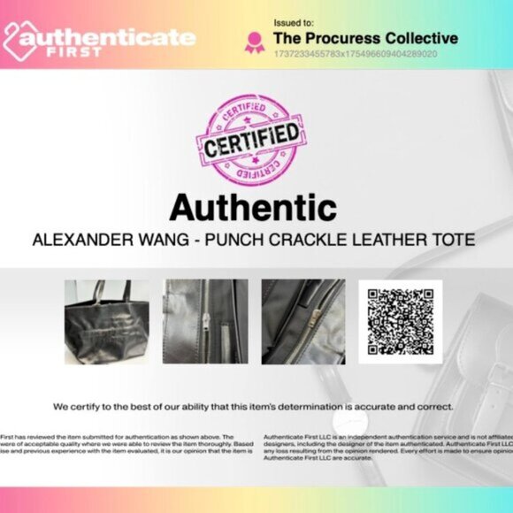 🆕 ALEXANDER WANG 🧿 NWOT Punch Crackle Leather Tote, Black Leather - AUTHENTIC - Picture 16 of 16